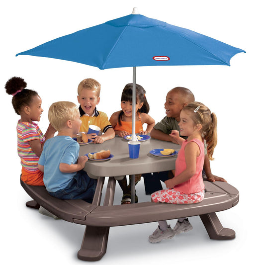 Little Tikes Fold 'n Store Picnic Table with Market Umbrella