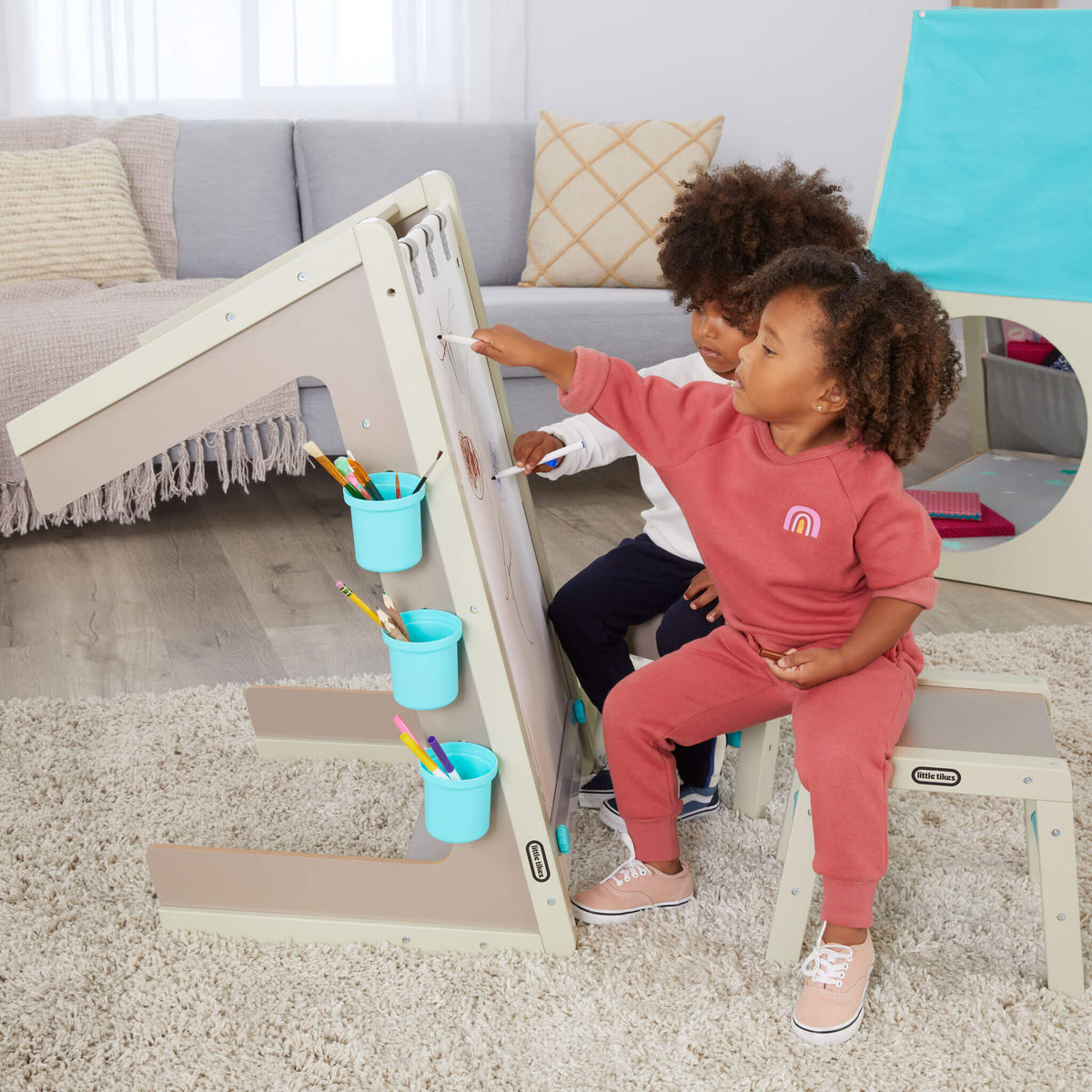 Little Tikes 2-in-1 Easel and Art Table – Kids' Wooden Art Station